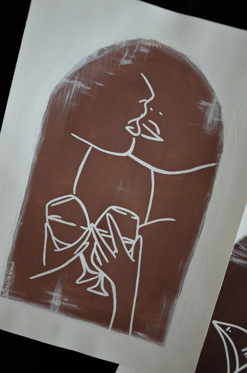 Kiss Girls - Acrylique sur papier