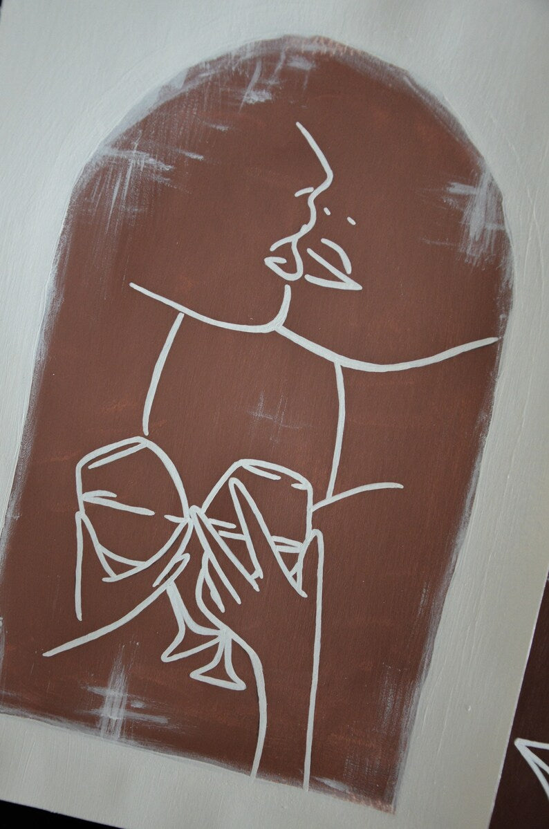 Kiss Girls - Acrylique sur papier