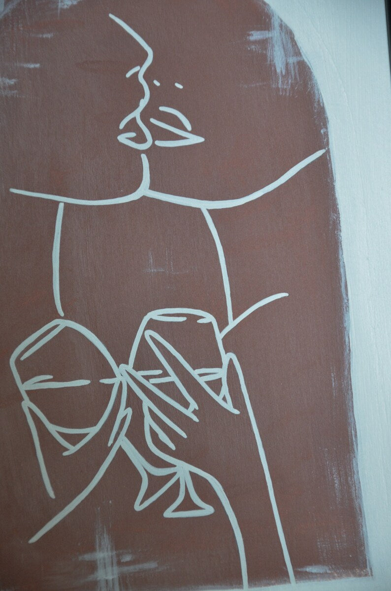 Kiss Girls - Acrylique sur papier