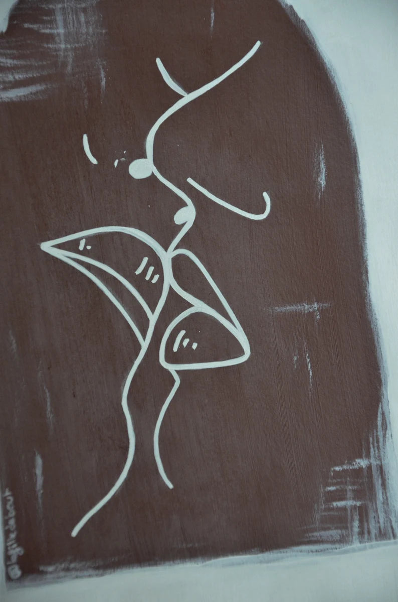 Kiss Girls #2 - Acrylique sur papier