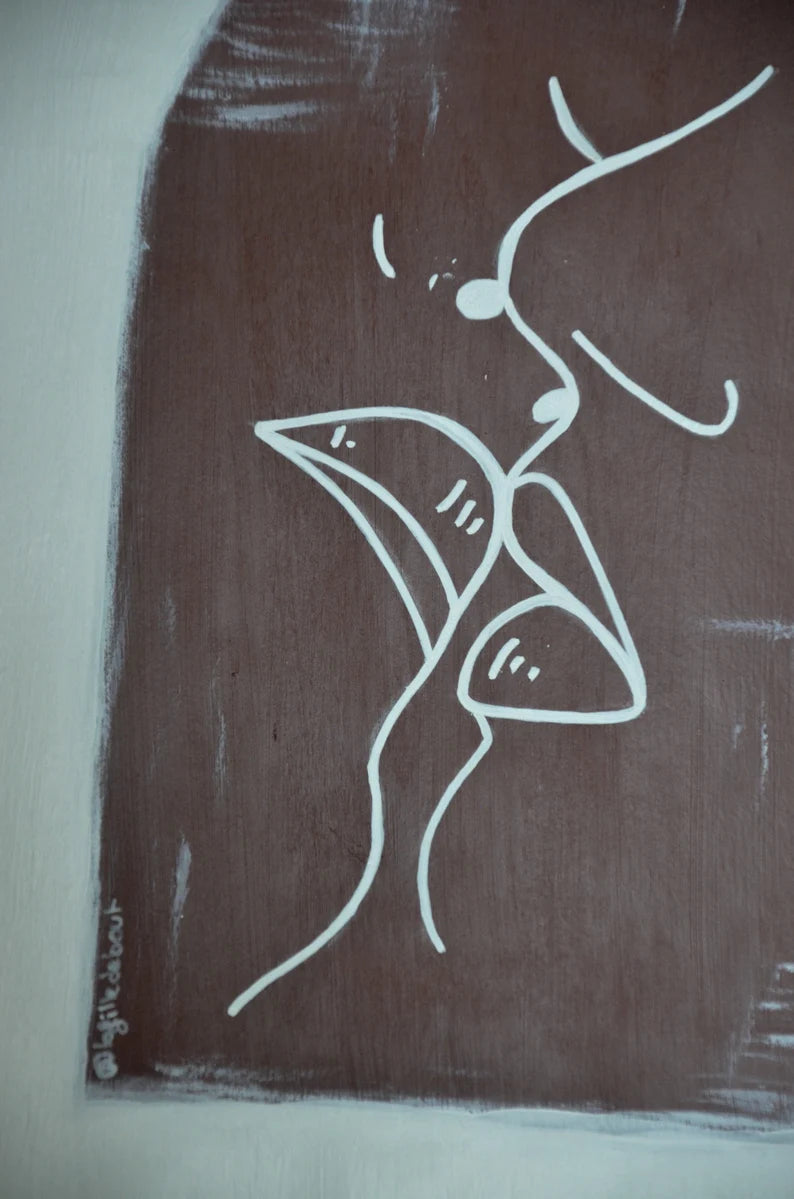 Kiss Girls #2 - Acrylique sur papier